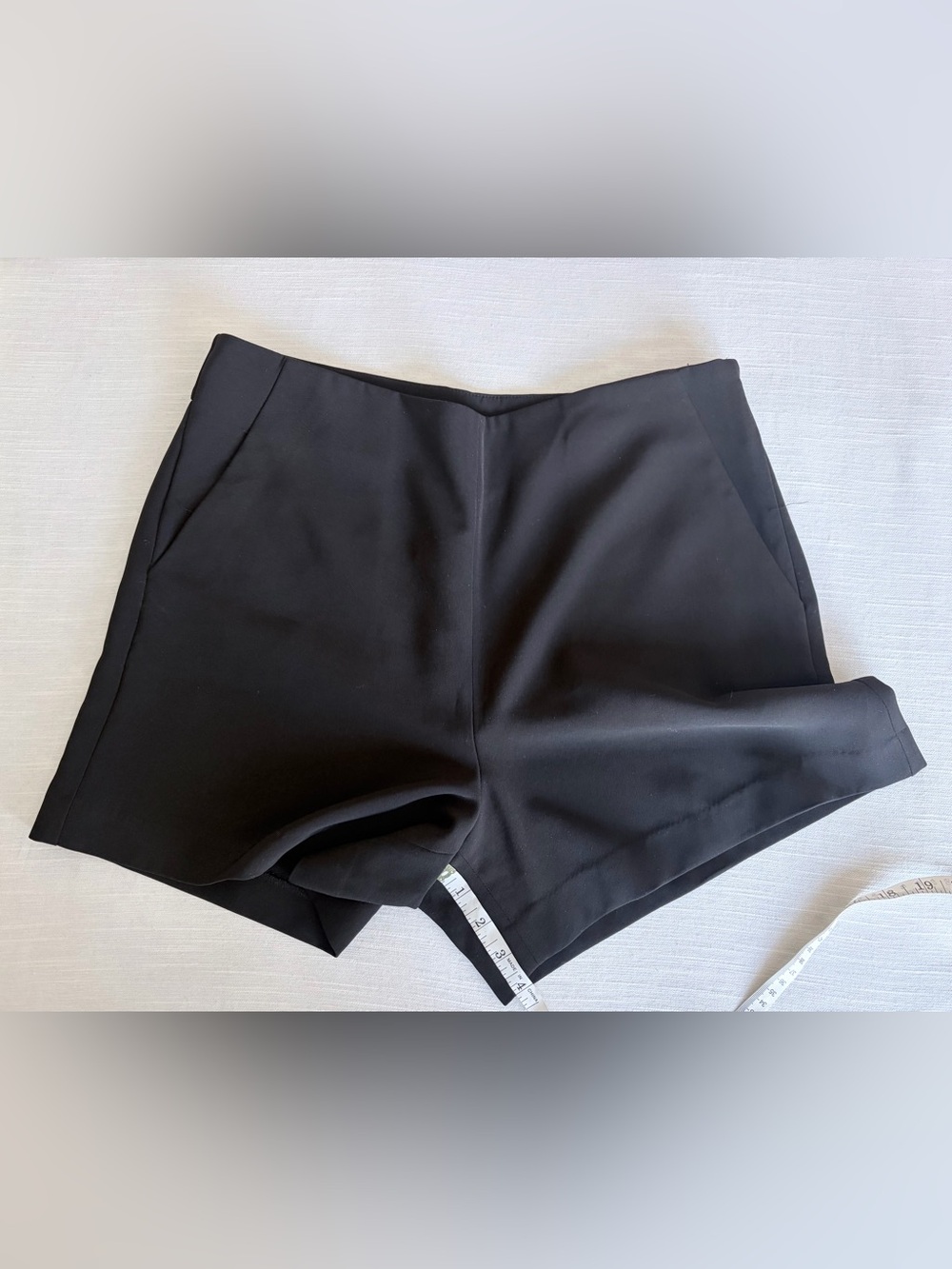 Ann Taylor Black High-Waist Tailored Shorts